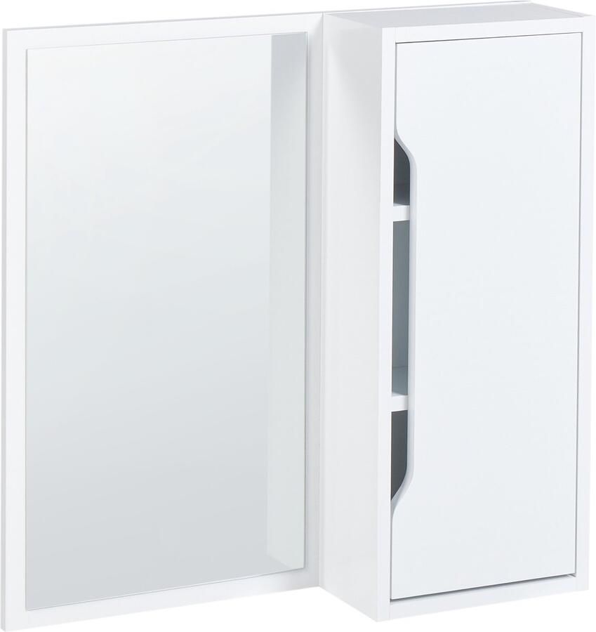 Beliani PALMAS Badkamerwandkast met spiegel Wit MDP