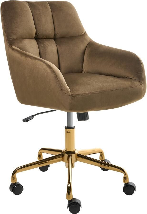 Beliani PALMDALE Bureaustoel Bruin Fluweel