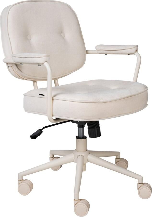 Beliani PARAMUS Bureaustoel Gebroken wit Polyester