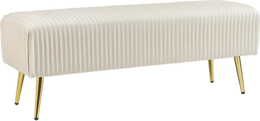Beliani PATERSON Voetenbankje Off-white Fluweel