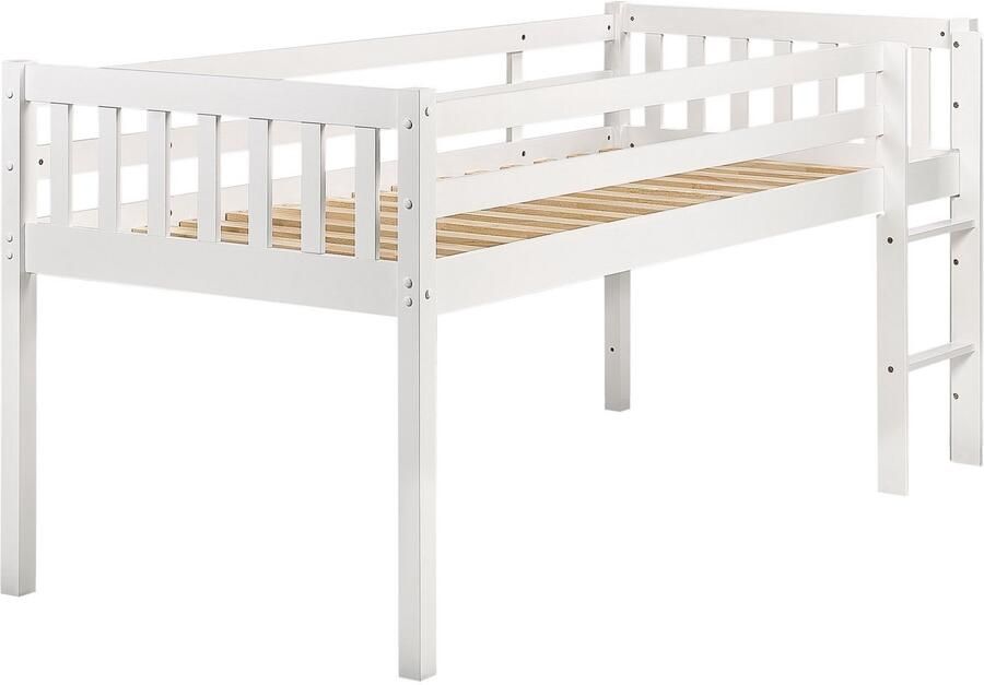 Beliani Verhoogd bed Hout PEIPIN 90 x 200 cm Wit