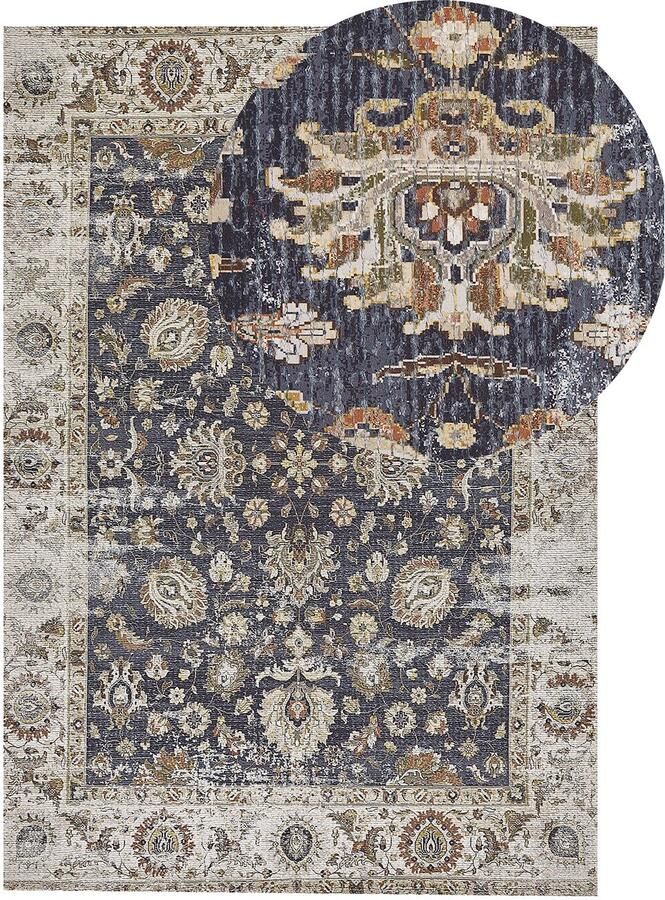 Beliani PELITLI Laagpolig vloerkleed Multicolor 140 x 200 cm Polyester - Foto 2