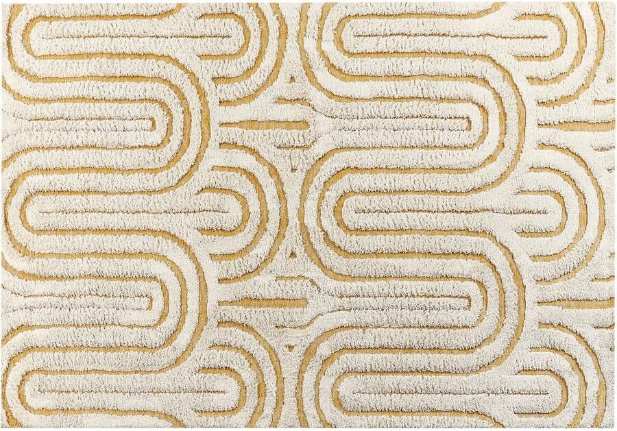 Beliani PERAI Vloerkleed Gebroken wit 160 x 230 cm Katoen