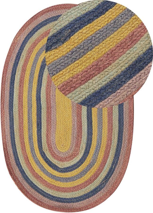 Beliani -PEREWI-Laagpolig vloerkleed-Meerkleurig-70 x 100 cm-Jute - Foto 2