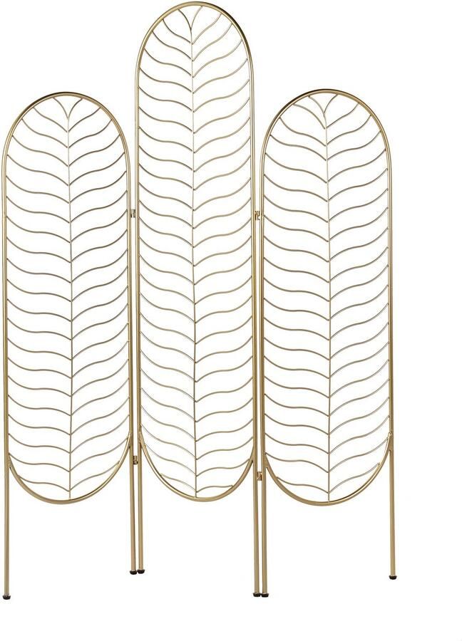 Beliani Roomdivider met 3 panelen PESCIA Goud 120 cm 160 cm