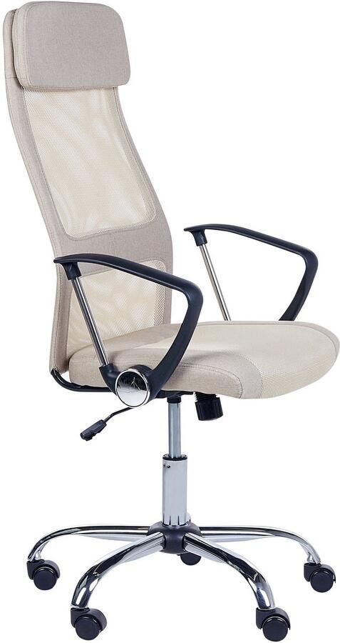 Beliani PIONEER Bureaustoel Beige Polyester