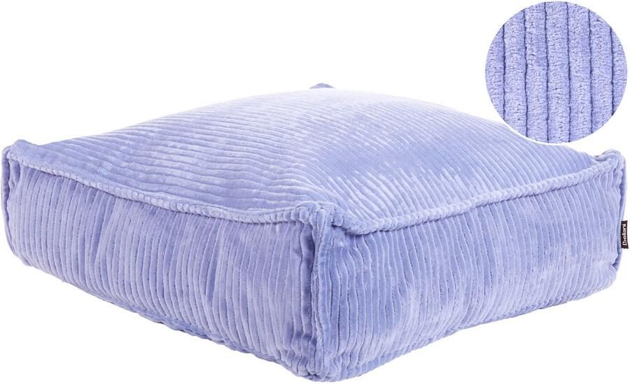 Beliani Poef ALLOZAI Fluweel Lichtviolet 55 cm 55 cm 20 cm