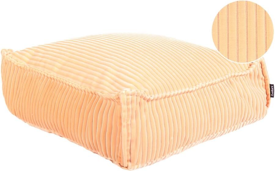 Beliani Poef ALLOZAI Fluweel Perzik 55 cm 55 cm 20 cm