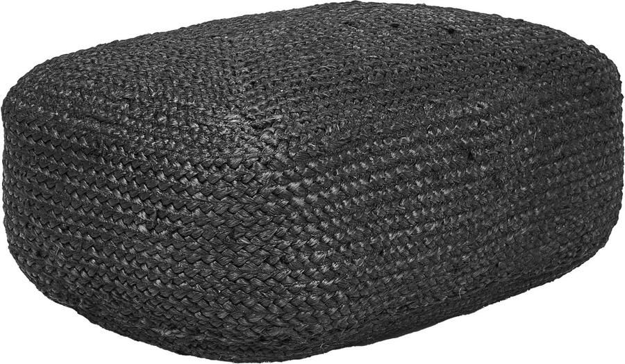 Beliani ISARDA Vloerkussen Zwart 70 x 40 x 20 cm Jute