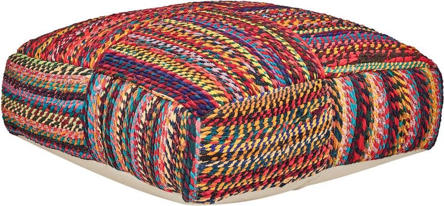 Beliani Poef MEKHTAR Katoen Multicolor 70 cm 70 cm 20 cm