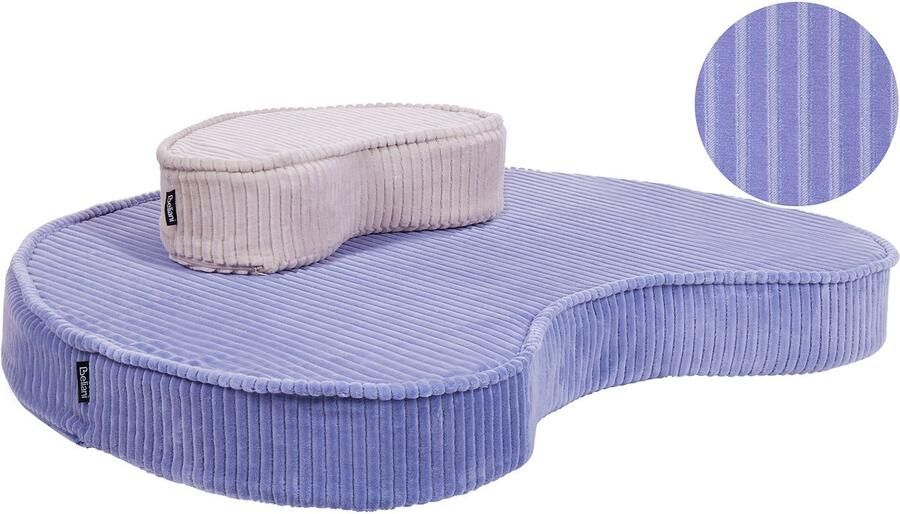 Beliani Poef NILI Fluweel Lichtviolet 90 40 cm 75 25 cm 10 cm