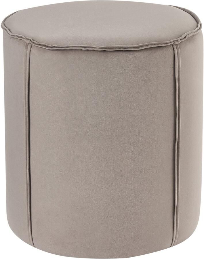 Beliani Poef SEDONA Fluweel Taupe 40 cm 40 cm 43 cm