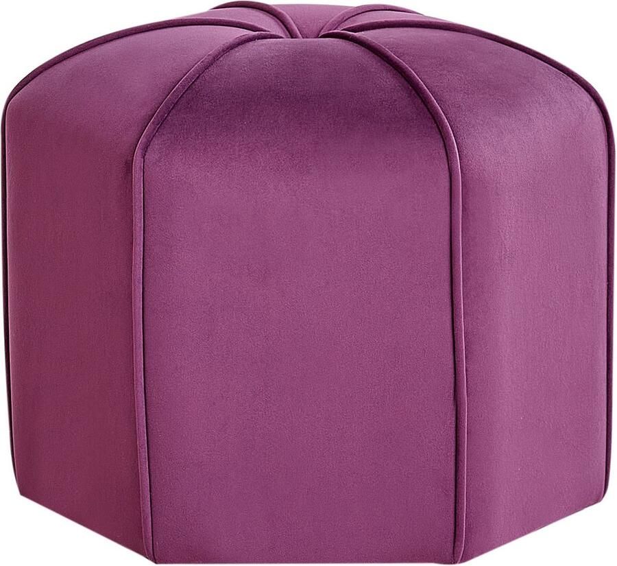 Beliani Poef WISHEK Fluweel Paars 45 cm 45 cm 42 cm