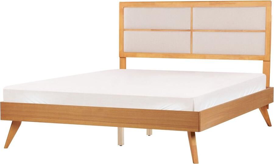 Beliani POISSY Tweepersoonsbed Lichthout 160 x 200 cm MDF