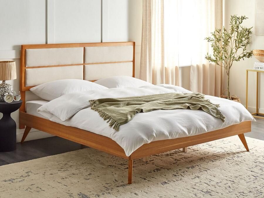 Beliani POISSY Tweepersoonsbed Lichthout 180 x 200 cm MDF - Foto 2