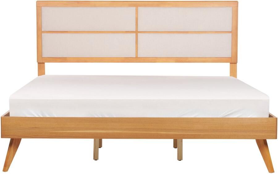 Beliani POISSY Tweepersoonsbed Lichthout 180 x 200 cm MDF