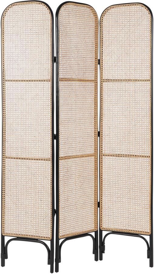 Beliani Roomdivider met 3 panelen POTENZA Lichtbruin 105 cm 180 cm