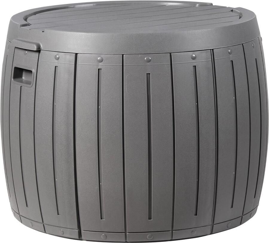 Beliani PRINOS Kussenbox Grijs ⌀ 56 cm Synthetisch materiaal