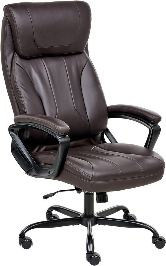 Beliani Directeursstoel PROUD Kunstleer Donkerbruin