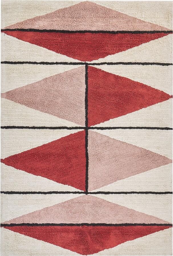 Beliani PURNIA Laagpolig vloerkleed Multicolor 140 x 200 cm Katoen - Foto 2