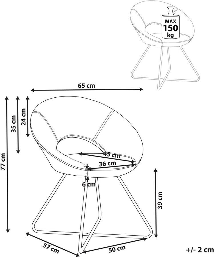 Beliani Eetkamerstoel RACHEL Bouclé Taupe
