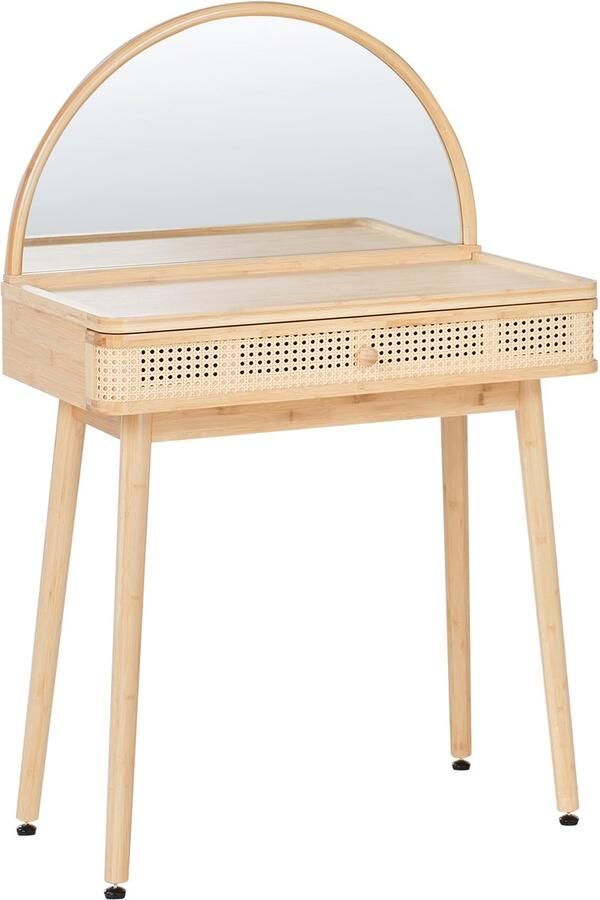 Beliani RANCHERIA Kaptafel Lichtbruin Bamboehout