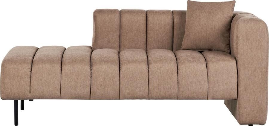 Beliani -LANNILS-Chaise longue-Lichtbruin-Rechtszijdig-Polyester