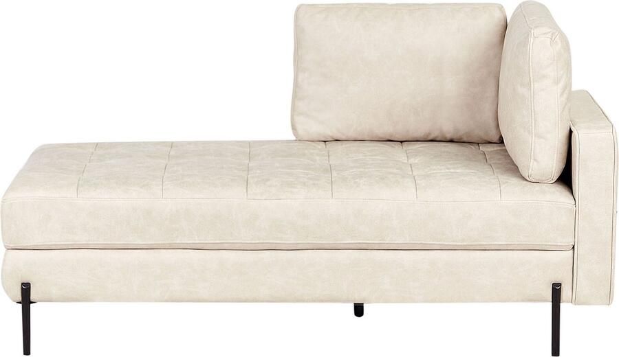 Beliani Rechtszijdige chaise longue REBAIS Kunstleer Lichtbeige