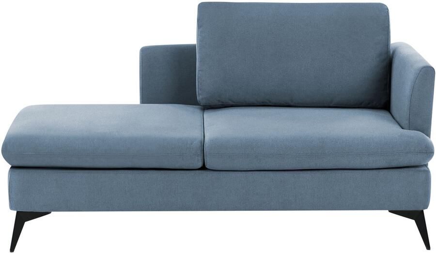 Beliani SIEVOZ Chaise longue Blauw Rechtszijdig Polyester