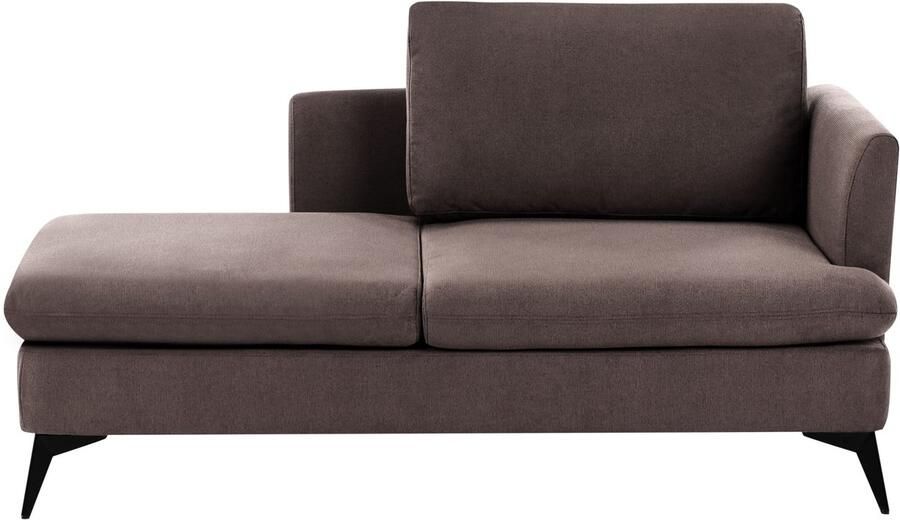 Beliani SIEVOZ Chaise longue Bruin Rechtszijdig Polyester