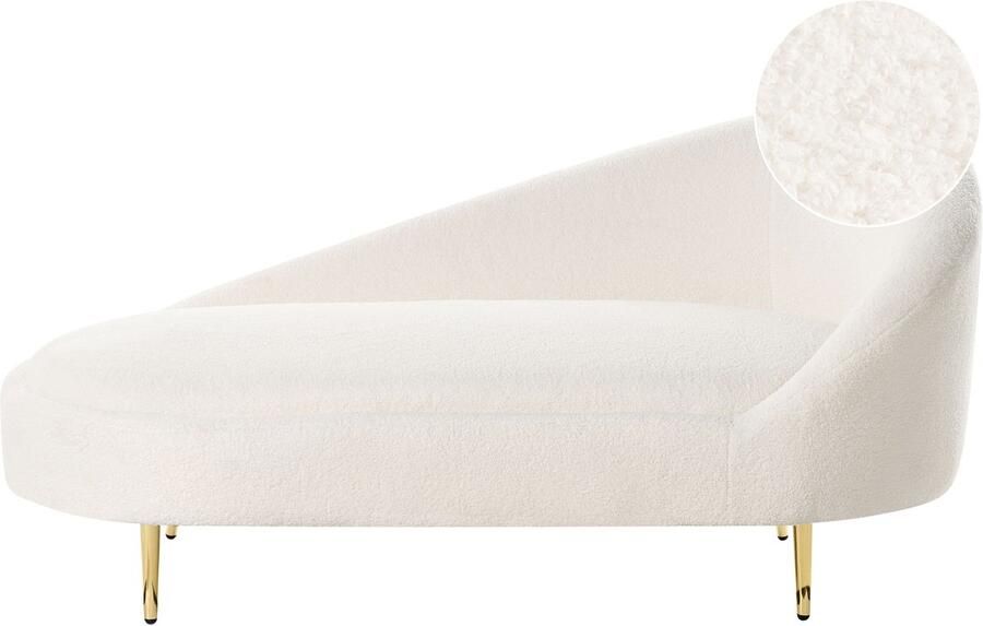 Beliani Rechtszijdige chaise longue VALREAS Bouclé Gebroken wit