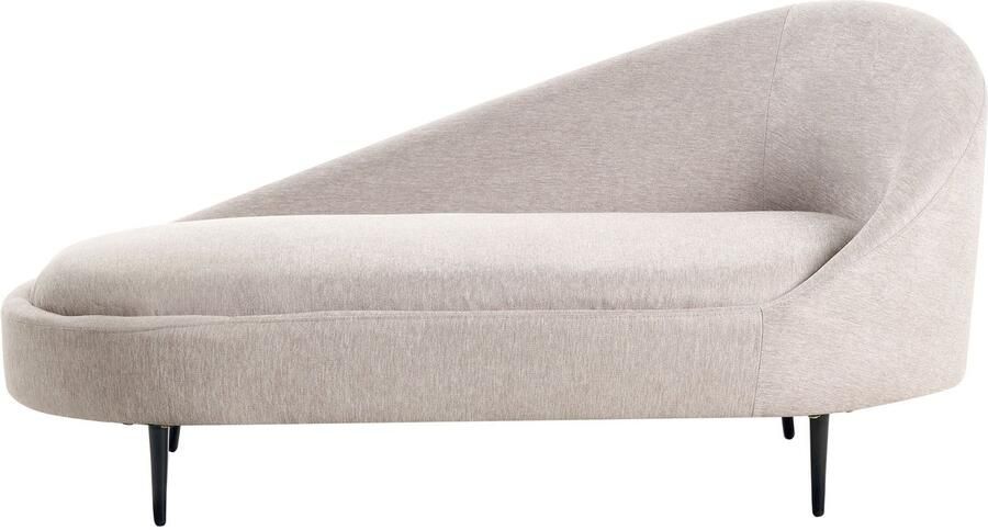 Beliani VALREAS Chaise longue Taupe Rechtszijdig Polyester