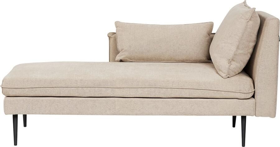 Beliani YERRES Chaise longue Beige Rechtszijdig Polyester