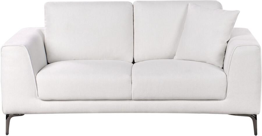 Beliani REINEN Tweezitsbank Wit Stof