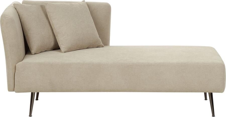 Beliani RIOM Chaise longue Beige Linkszijdig Polyester