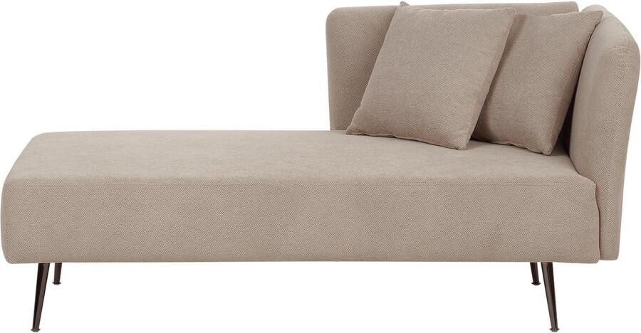 Beliani RIOM Chaise longue Beige Rechtszijdig Stof