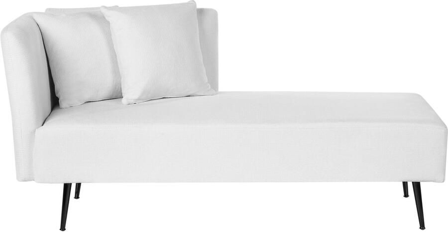 Beliani Linkszijdige chaise longue RIOM Stof Gebroken wit
