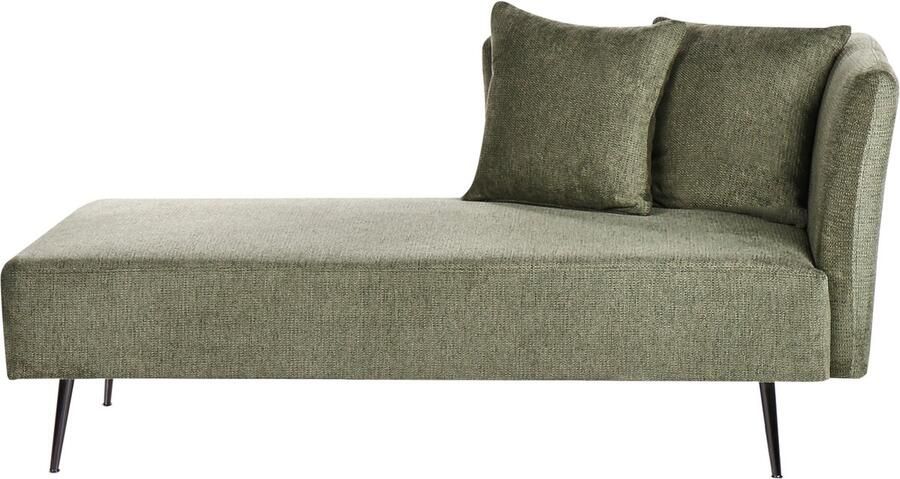 Beliani Rechtszijdige chaise longue RIOM Stof Groen