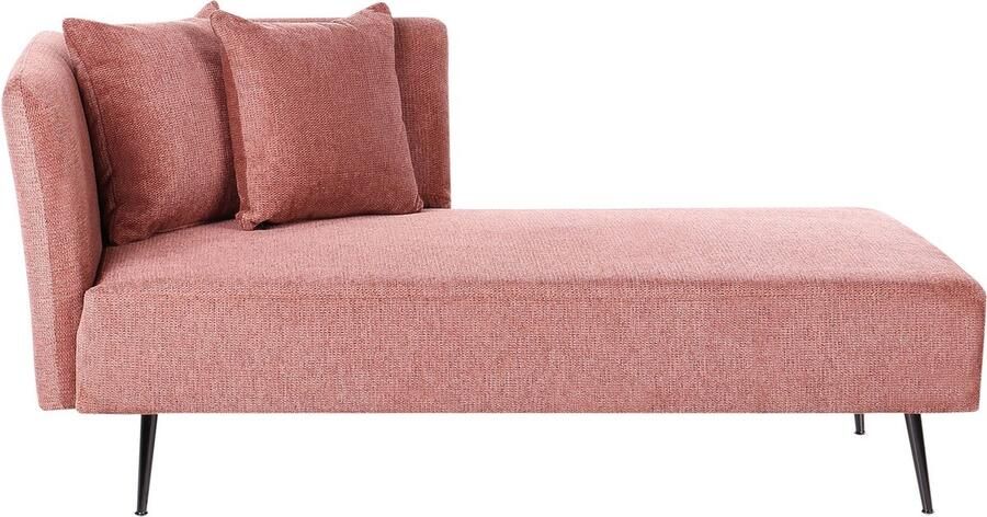Beliani Rechtszijdige chaise longue RIOM Stof Rood