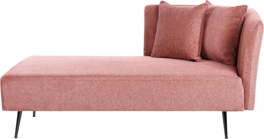 Beliani Rechtszijdige chaise longue RIOM Stof Rood