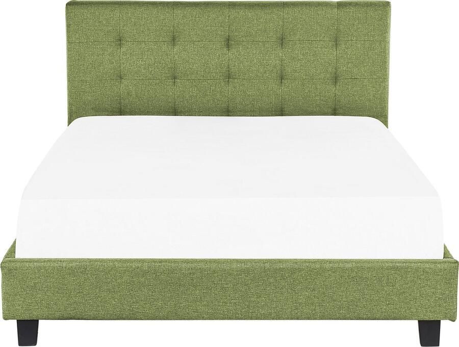 Beliani -ROCHELLE -Tweepersoonsbed-Groen-160 x 200 cm-Polyester