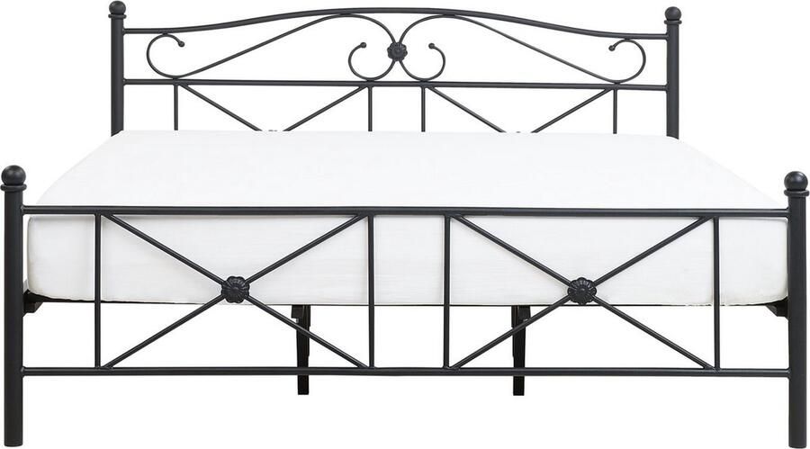 Beliani RODEZ Tweepersoonsbed Zwart 180 x 200 cm Metaal