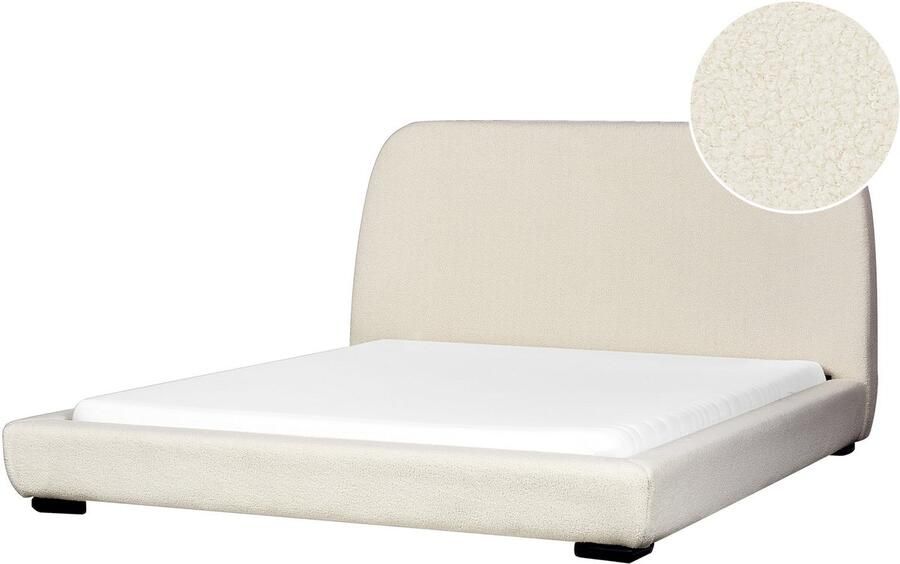 Beliani ROISEL Waterbed Lichtbeige 160 x 200 cm Bouclé