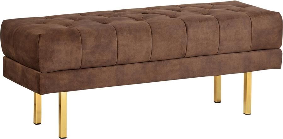 Beliani ROSEVILLE Bankje Donkerbruin Fluweel