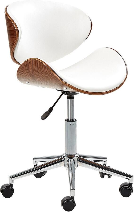 Beliani Bureaustoel Draaibaar ROTTERDAM Kunstleer Wit