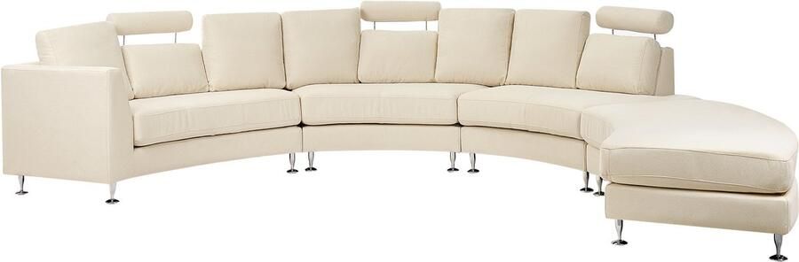 Beliani ROTUNDE Bank U-vormig Beige Symmetrisch Polyester