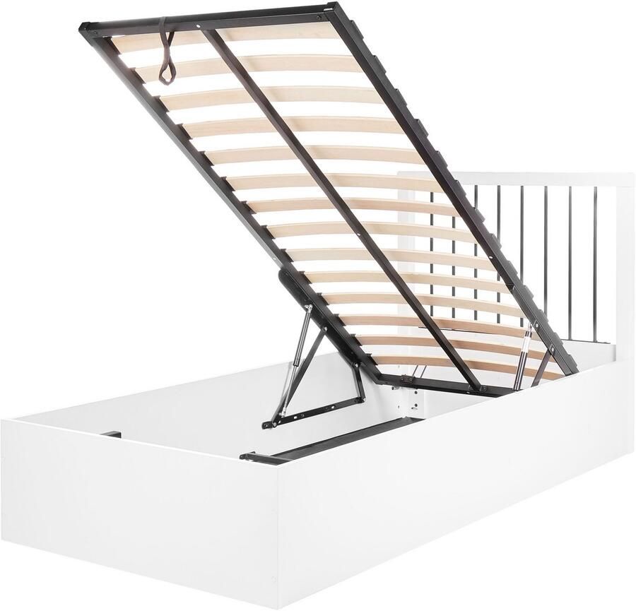 Beliani ROUVILLERS Eenpersoonsbed Gebroken wit 90 x 200 cm MDF