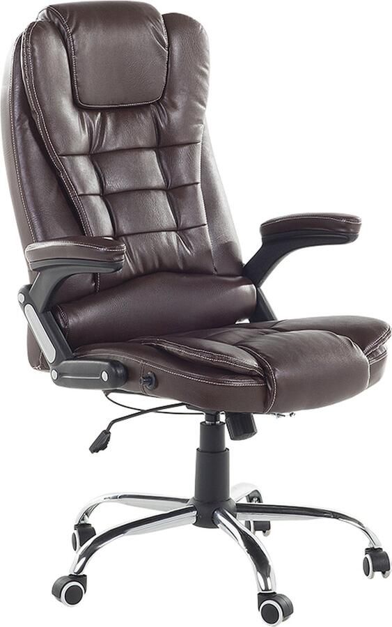 Beliani ROYAL Bureaustoel Bruin Kunstleer