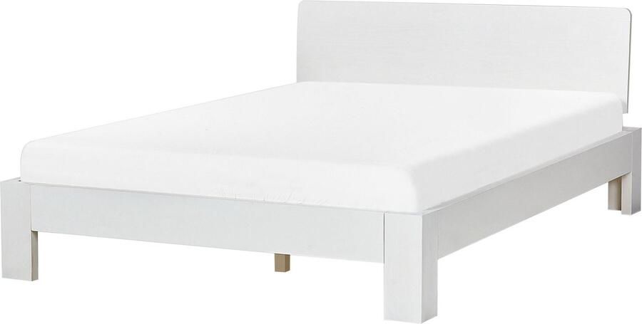 Beliani ROYAN Tweepersoonsbed Wit 140 x 200 cm Dennenhout