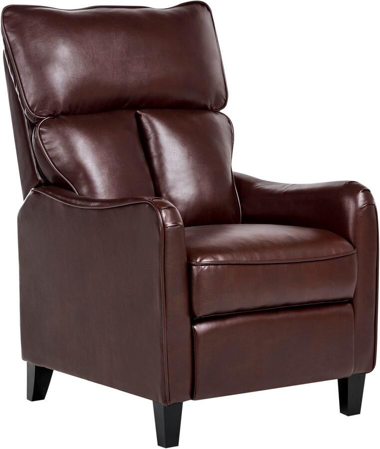 Beliani ROYSTON TV-fauteuil-Donkere houtkleur-Kunstleer